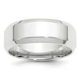 thumbnail image 1 of Auriga Fine Jewelry 14K White Gold 8mm Beveled Edge Men's Wedding Band Size 7.5, 1 of 7