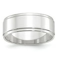 thumbnail image 1 of Auriga Fine Jewelry 14K White Gold 8mm Flat with Step Edge Men's Wedding Band Size 13.5, 1 of 5