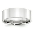 thumbnail image 1 of Auriga 14k White Gold 8mm Standard Weight Flat Men's Wedding Band Size- 7.5, 1 of 6