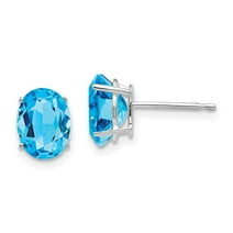 Auriga Fine Jewelry 14k White Gold Oval Blue Topaz Stud Earrings For 