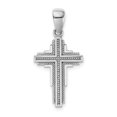thumbnail image 1 of Auriga 14k White Gold Beaded Cross Pendant for Women (L-22.22 mm, W-15.55 mm), 1 of 6