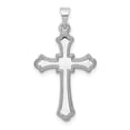 thumbnail image 1 of Auriga Fine Jewelry 14K White Gold Budded Cross Charm for Women (L - 28mm, W - 15mm), 1 of 6