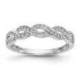 thumbnail image 1 of Auriga 14k White Gold Criss-Cross 1/8 carat Diamond Complete Wedding Band for Women Size-7, 1 of 6