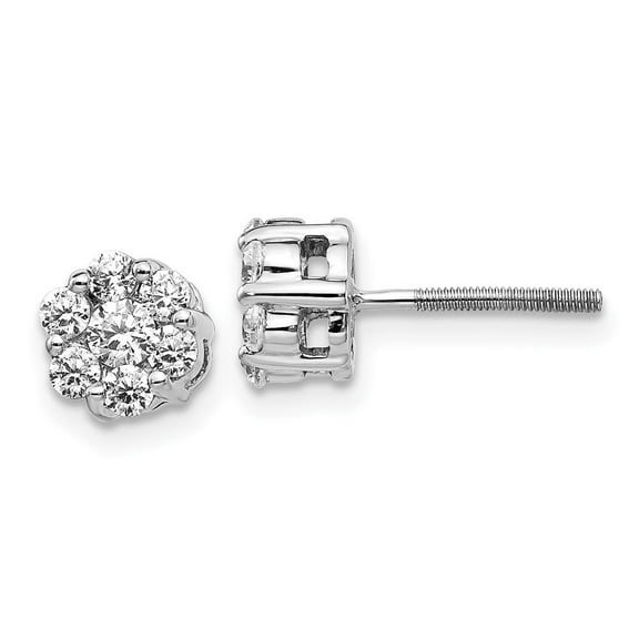 Auriga Fine Jewelry 14k White Gold Diamond Cluster Stud Earrings for Women