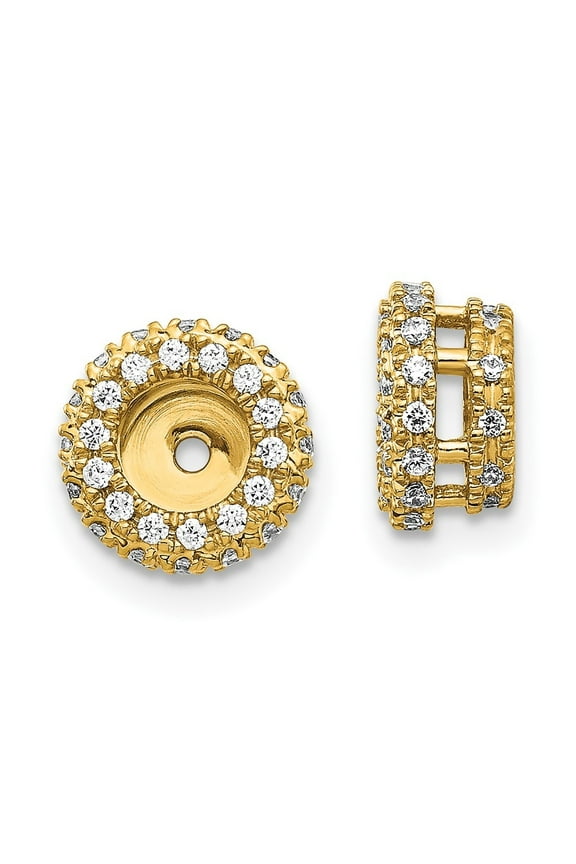 14k White Gold Diamond Earring Jacket for Women