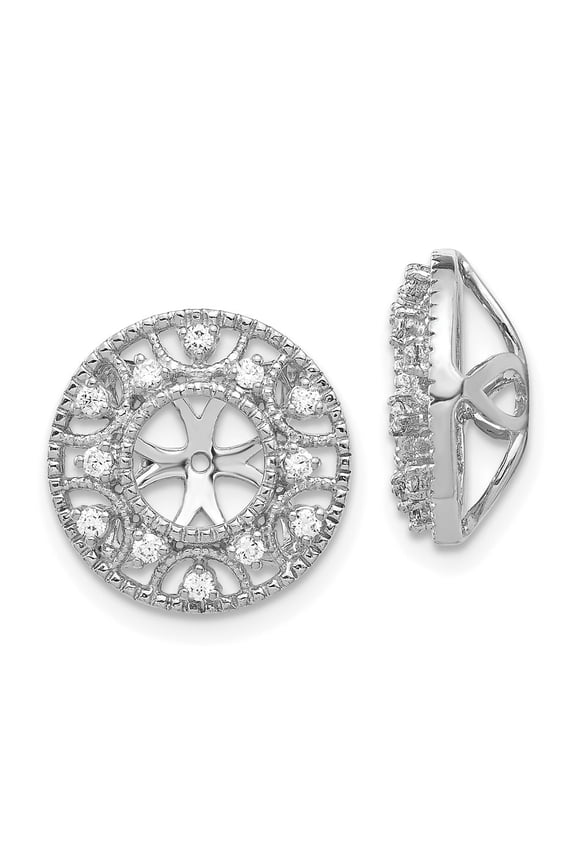 14k White Gold Diamond Earring Jackets for Women