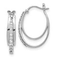 thumbnail image 1 of Auriga Fine Jewelry 14K White Gold Diamond Hoop Earrings for Women, 1 of 4