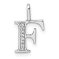 thumbnail image 1 of Auriga 14k White Gold Diamond Letter F Initial Pendant for Women(L- 15.4 mm, W- 9.27 mm), 1 of 6