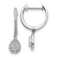 thumbnail image 1 of Auriga Fine Jewelry 14K White Gold Diamond Teardrop Hinged Hoop Earrings for Women, 1 of 4