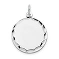 thumbnail image 1 of Auriga Fine Jewelry 14K White Gold Etched .035 Gauge Round Disc Charm for Women (L-27 mm, W-19 mm), 1 of 6