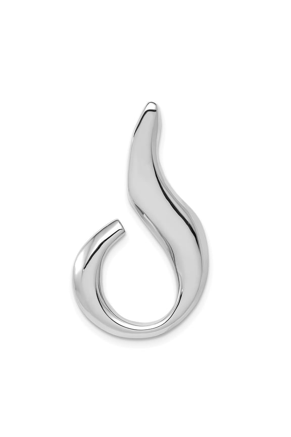 14k White Gold Fits up to 6mm Regular and Fancy Omega Slide for Women (L-32 mm, W-18 mm)