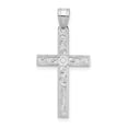 thumbnail image 1 of Auriga Fine Jewelry 14K White Gold Floral Cross Pendant for Women (L - 29mm, W - 14mm), 1 of 6