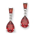 thumbnail image 1 of Auriga Fine Jewelry 14k White Gold Garnet Dangle Earrings for Women, 1 of 6