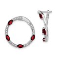 thumbnail image 1 of Auriga 14k White Gold Garnet and Diamond Hoop Earrings for Women, 1 of 6