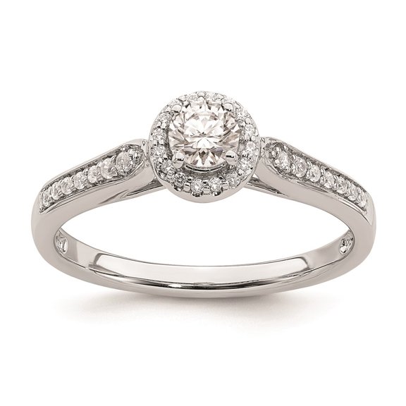 Auriga 14k White Gold Halo 1/6 carat Diamond Semi-mount Engagement Ring Size 7