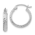 thumbnail image 1 of Auriga 14k White Gold Hollow Hoop Earrings for Women(L- 15mm, W- 2.8mm), 1 of 3