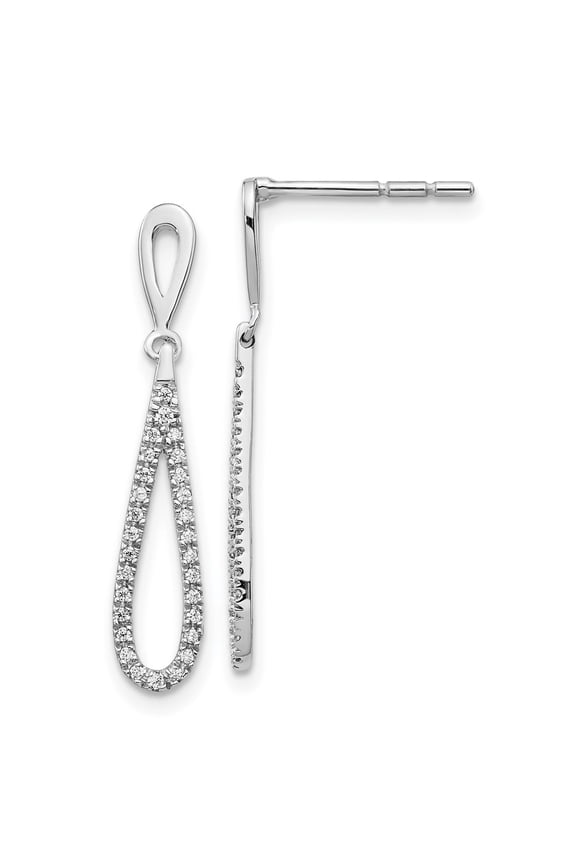 14k White Gold Lab Grown Diamond In/Out Hoop Earrings for Women