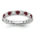 thumbnail image 1 of Auriga Fine Jewelry 14K White Gold Lab Grown Diamond VS/SI GH & Cr Ruby Eternity Band for Women Size 7.5, 1 of 6
