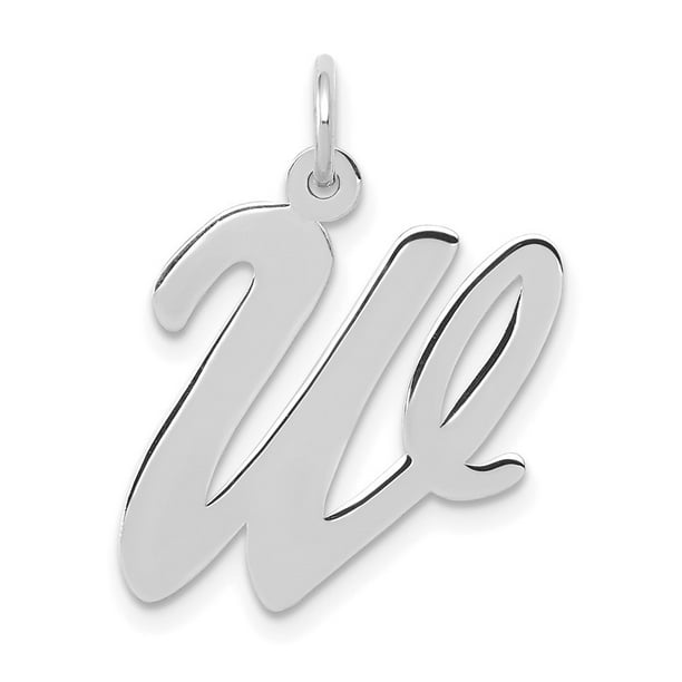Auriga Fine Jewelry 14K White Gold Large Script Letter W Initial