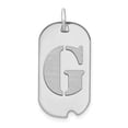 thumbnail image 1 of Auriga Fine Jewelry 14K White Gold Letter G Initial Dog Tag Pendant for Women(L- 24.6 mm, W- 13.19 mm), 1 of 4
