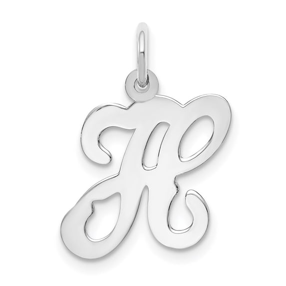 Auriga 14k White Gold Letter H Initial Charm Pendant for Women
