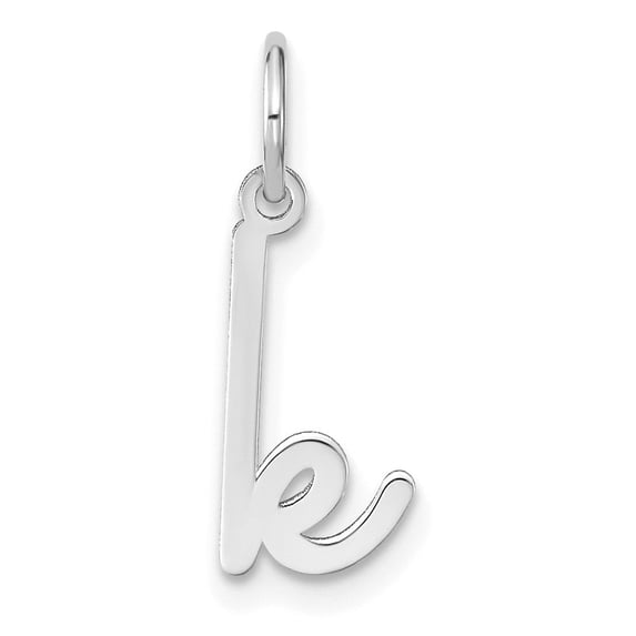Auriga Fine Jewelry 14K White Gold Lower Case Letter K Initial Pendant for Women