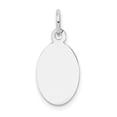 thumbnail image 1 of Auriga Fine Jewelry 14K White Gold Plain .013 Gauge Oval Engravable Disc Charm for Women (L-20 mm, W-9 mm), 1 of 5