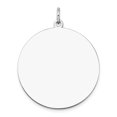 thumbnail image 1 of Auriga 14k White Gold Plain .018 Gauge Round Engravable Disc Charm for Women (L-29 mm, W-25 mm), 1 of 4