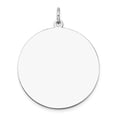 thumbnail image 1 of Auriga Fine Jewelry 14K White Gold Plain .027 Gauge Round Engravable Disc Charm for Women (L-29 mm, W-25 mm), 1 of 4