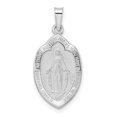 thumbnail image 1 of Auriga Fine Jewelry 14K White Gold Polished and Satin Solid Miraculous Medal Pendant (L-24.6mm, W-12mm), 1 of 4
