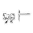 thumbnail image 1 of Auriga Fine Jewelry 14K White Gold Rhodium-plated Bow Stud Earrings for Women (L-8mm, W-5mm), 1 of 7