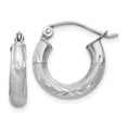 thumbnail image 1 of Auriga Fine Jewelry 14K White Gold Satin 3mm Hoop Earrings for Women (L- 10mm, W- 2.5mm), 1 of 5