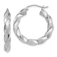 thumbnail image 1 of Auriga Fine Jewelry 14K White Gold Twisted Hoop Earrings for Women (L- 25mm, W- 26mm), 1 of 5