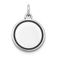 thumbnail image 1 of Auriga Fine Jewelry 14K White Gold w/Enamel .027 Gauge Circular Engravable Disc Pendant for Women (L-21.13 mm, W-15.18 mm), 1 of 6