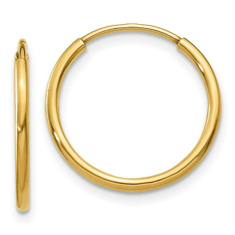 14k Yellow Gold 30mm x 1.25mm Endless Hoop Earrings 14k Yellow Gold 30mm x 1.25mm Endless Hoop Earrings