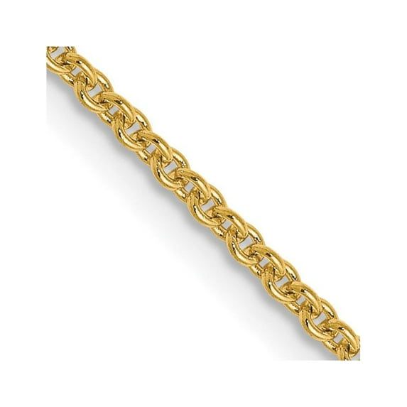 Auriga 14k Yellow Gold 1.4mm Cable Chain Necklace 24inch for Women