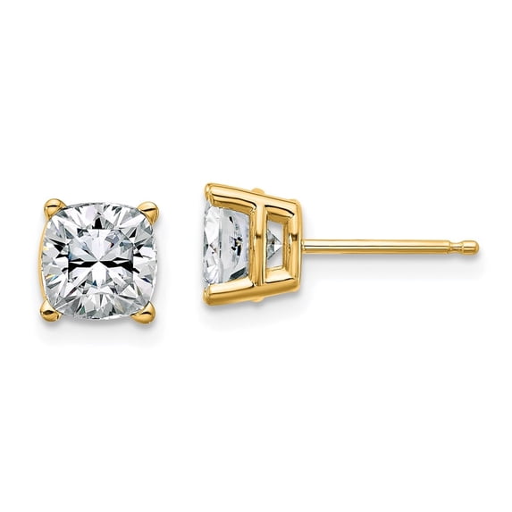 Auriga Fine Jewelry 14K Yellow Gold 2.25ct. Moissanite Stud Earrings for Women (L- 0.24 inch, W- 0.24 inch)