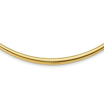 Auriga 14k Yellow Gold 3-6mm Graduated Omega Necklace 18inch for Women