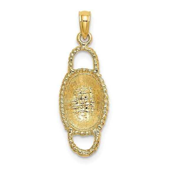 Auriga 14k Yellow Gold 3-D 2 Handles Oval Basket Charm for Women (L - 20.35 mm, W - 9.25 mm)