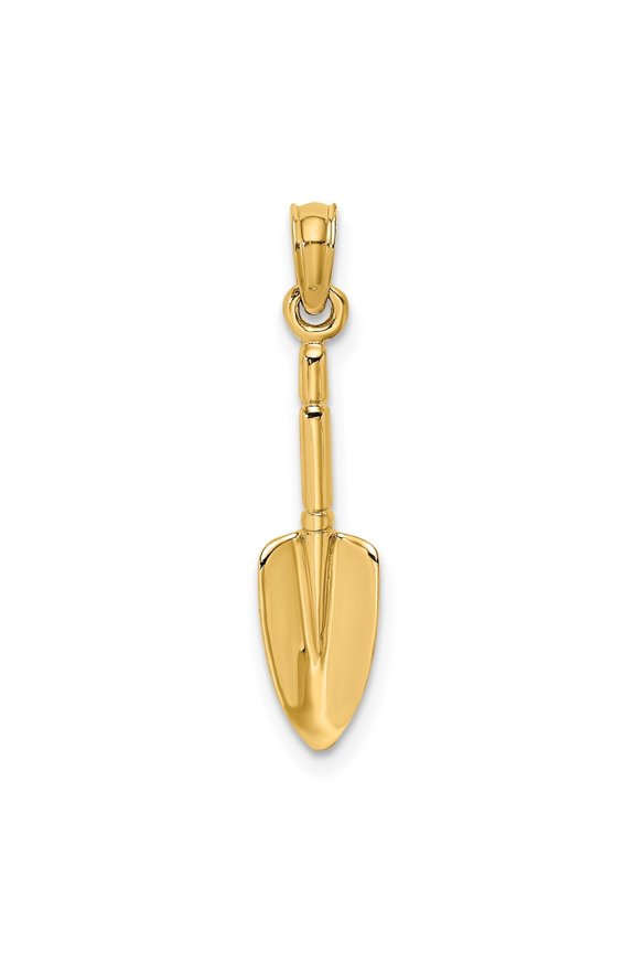 14k Yellow Gold 3-D Trowel Garden Tool Charm for Women