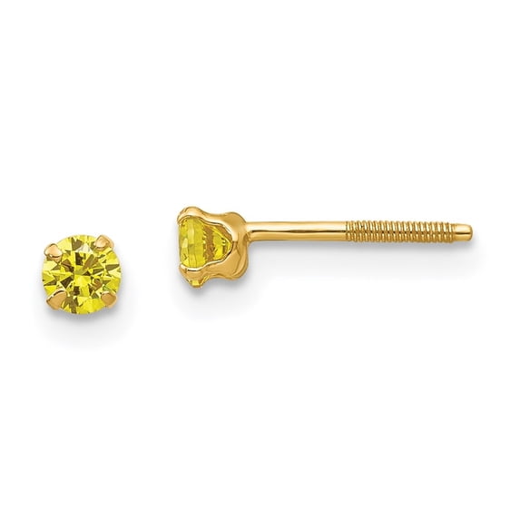 Auriga 14k Yellow Gold 3mm Citrine Stud Earrings for Women