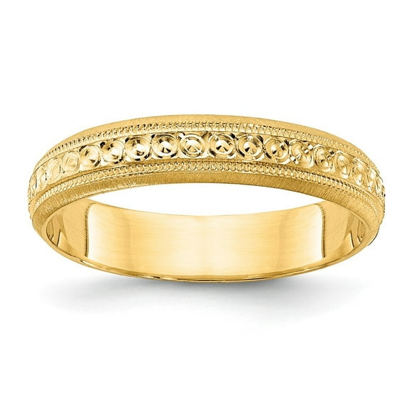 Auriga 14k Yellow Gold 3mm Design Etched Women's Wedding Band Size- 5