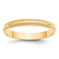 thumbnail image 1 of Auriga 14k Yellow Gold 3mm Migraine Half Round Wedding Band Size- 14 for Women, 1 of 6