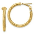 thumbnail image 1 of Auriga Fine Jewelry 14K Yellow Gold 3x20mm Twisted Hoop Earrings for Women, 1 of 5