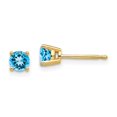 thumbnail image 1 of Auriga Fine Jewelry 14K Yellow Gold Blue Topaz Stud Earrings for Women (L- 0.16 inch, W- 0.16 inch), 1 of 6