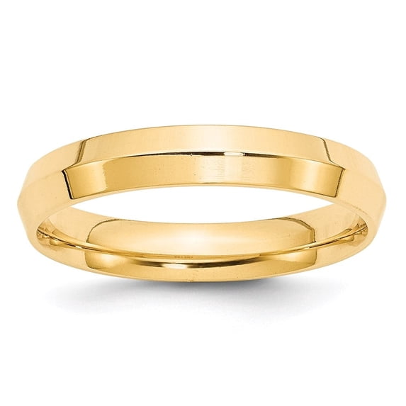 Auriga Fine Jewelry 14K Yellow Gold 4mm Knife Edge Comfort Fit Wedding Band Size 11 for Women