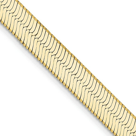 Auriga 14k Yellow Gold 5.5mm Herringbone Chain Necklace 16inch for Women