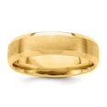 thumbnail image 1 of Auriga 14k Yellow Gold 6mm Heavyweight Brushed Satin with Polished Beveled Edge Wedding Band for Women Size 9.5, 1 of 6