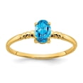 thumbnail image 1 of Auriga Fine Jewelry 14K Yellow Gold 6x4mm Oval Blue Topaz Ring for Women Size-6, 1 of 5