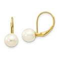 thumbnail image 1 of Auriga Fine Jewelry 14K Yellow Gold 7-8mm Pearl Dangle Earrings for Women (L- 17mm, W- 7.5mm), 1 of 5